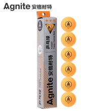 安格耐特（Agnite）F2393Y 乒乓球3星級6只裝 黃色40mm比賽用